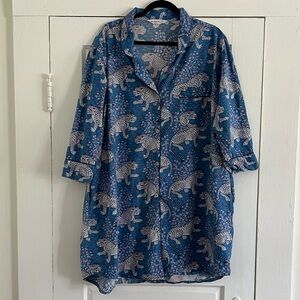Printfresh tiger queen night shirt, blue